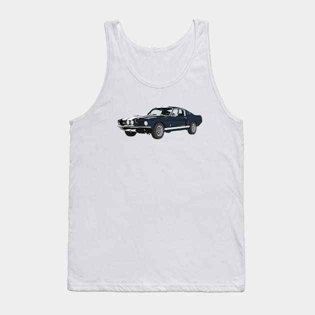 Blue Vintage Muscle Car Tank Top by NorseTech